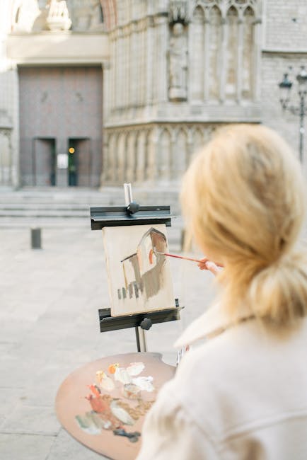 Artist sketching Pisa cathedral morning