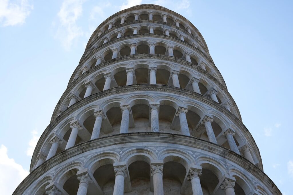 Leaning Tower of Pisa façade morning