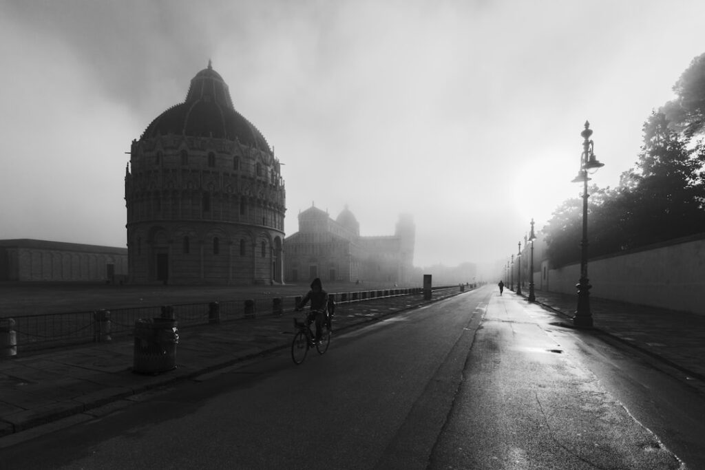 leaning tower of pisa morning