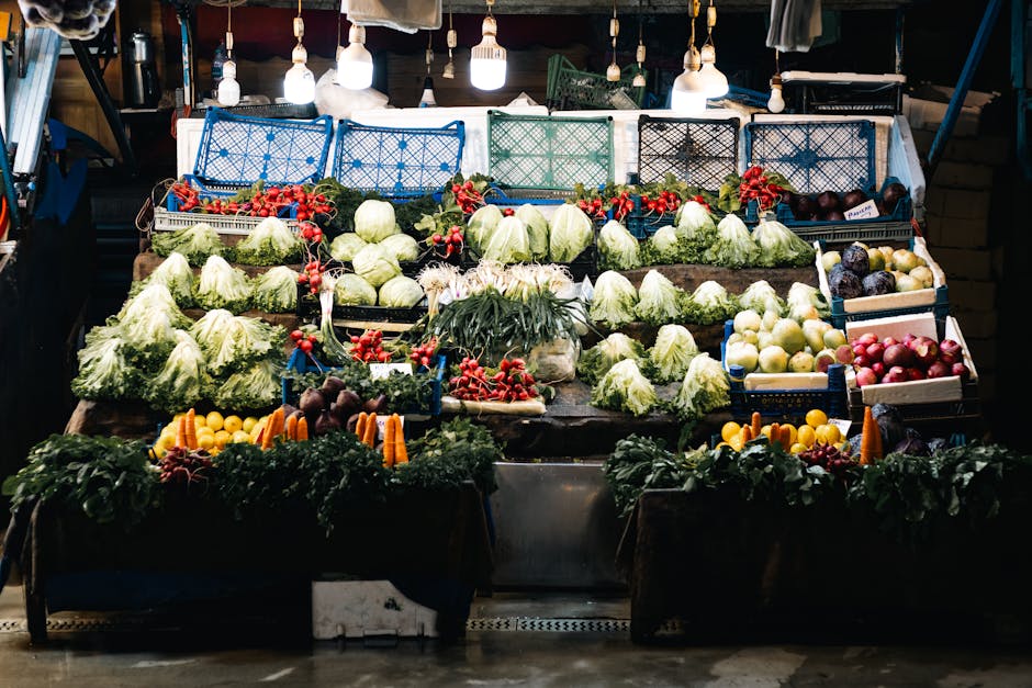 Pisa market fresh vegetables stall