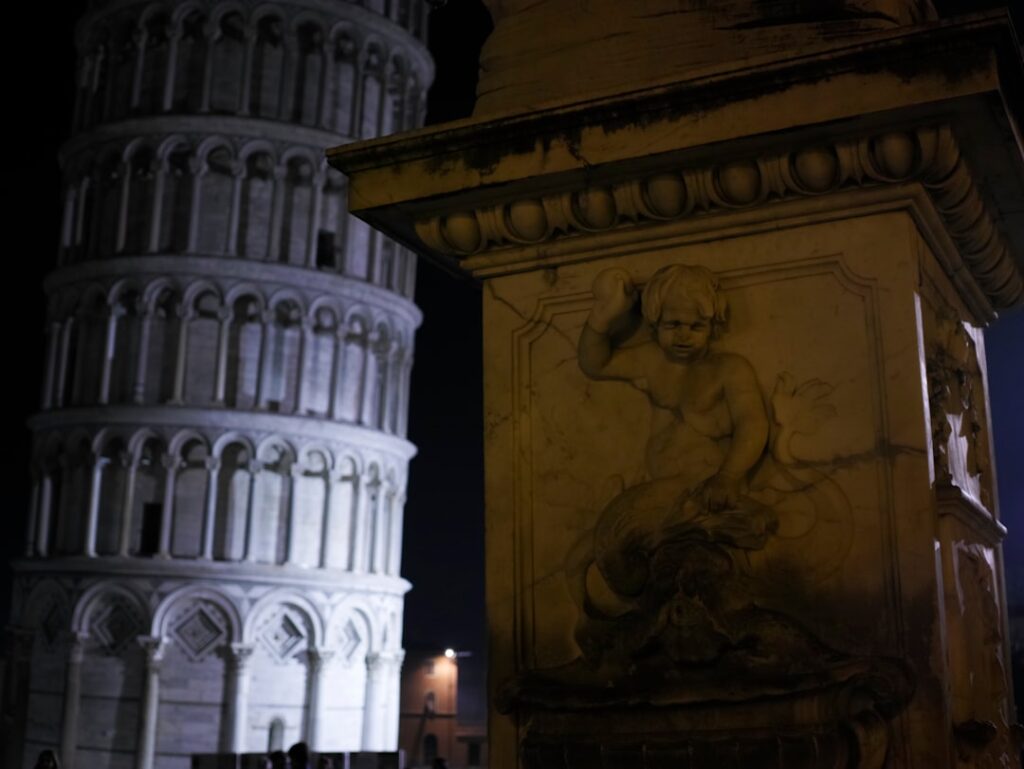 Pisa night walking tour illuminated facades