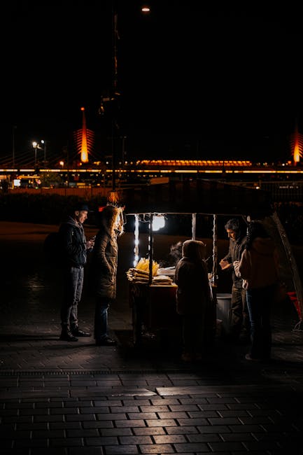 Street food cart Italian riverfront event