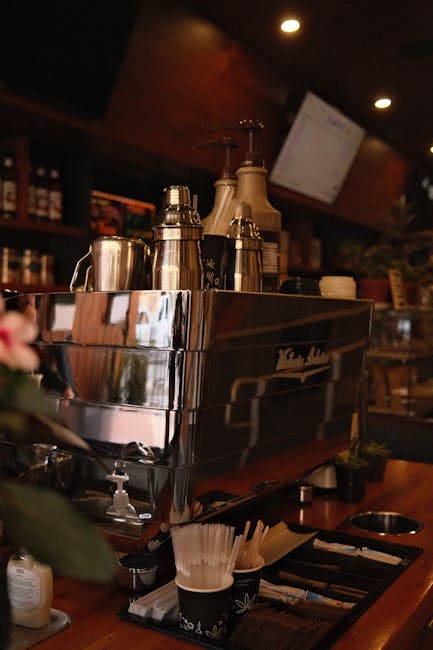 Vintage espresso machines Pisa cafe interior